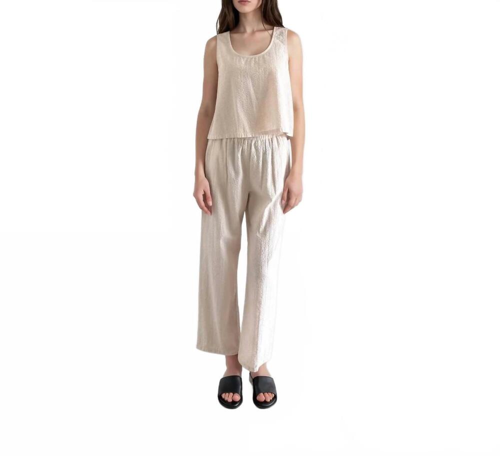 NEW IT IS WELL L.A. pull on seersucker pant in natural